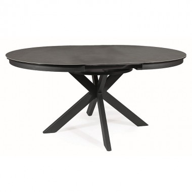 STÓŁ PORTO CERAMIC CIEMNY SZARY EFEKT MARMURU/CZARNY MAT 120(160)X120